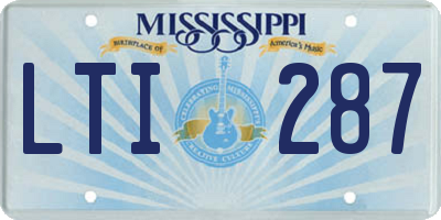 MS license plate LTI287