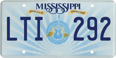 MS license plate LTI292
