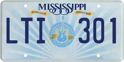 MS license plate LTI301