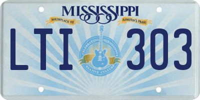 MS license plate LTI303