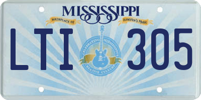 MS license plate LTI305