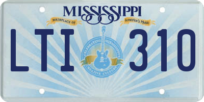 MS license plate LTI310