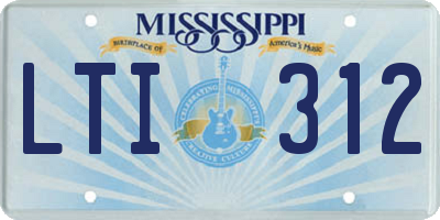 MS license plate LTI312
