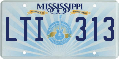 MS license plate LTI313