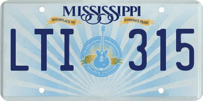 MS license plate LTI315