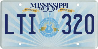 MS license plate LTI320