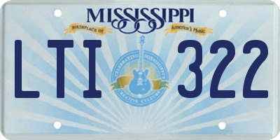 MS license plate LTI322
