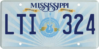 MS license plate LTI324
