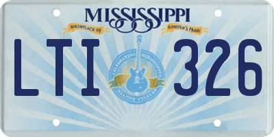 MS license plate LTI326