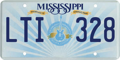 MS license plate LTI328