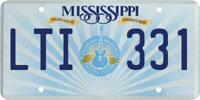 MS license plate LTI331