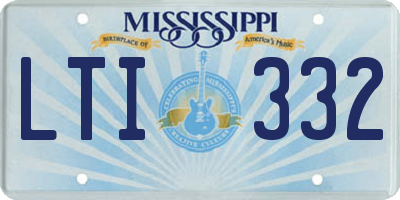 MS license plate LTI332