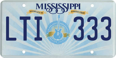 MS license plate LTI333