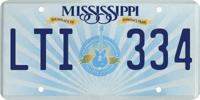 MS license plate LTI334