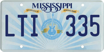 MS license plate LTI335