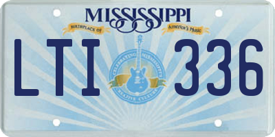 MS license plate LTI336