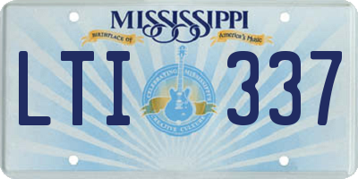 MS license plate LTI337