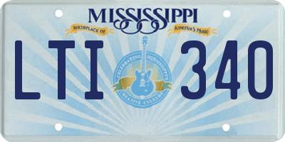 MS license plate LTI340
