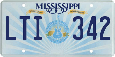 MS license plate LTI342