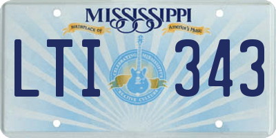 MS license plate LTI343