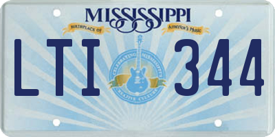 MS license plate LTI344
