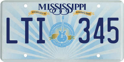 MS license plate LTI345
