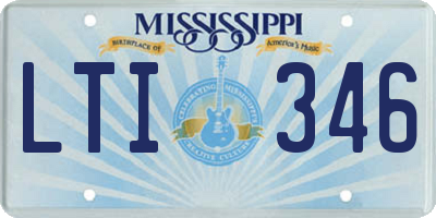 MS license plate LTI346