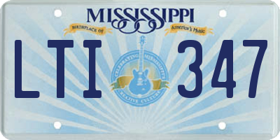 MS license plate LTI347