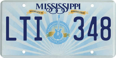 MS license plate LTI348