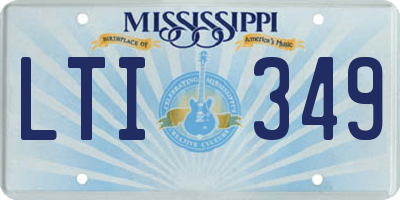 MS license plate LTI349