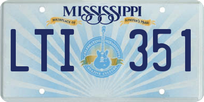 MS license plate LTI351