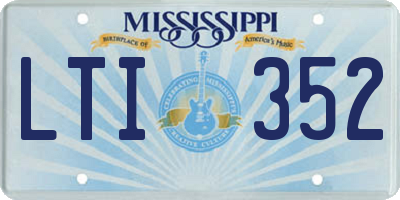 MS license plate LTI352