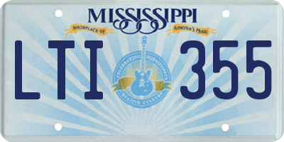 MS license plate LTI355