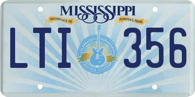 MS license plate LTI356