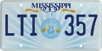 MS license plate LTI357