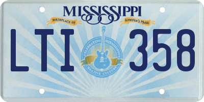 MS license plate LTI358
