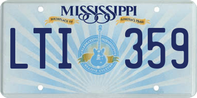 MS license plate LTI359