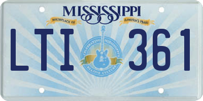 MS license plate LTI361