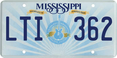 MS license plate LTI362