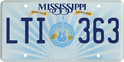 MS license plate LTI363