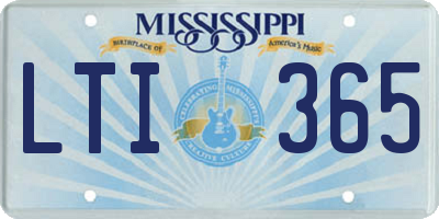 MS license plate LTI365