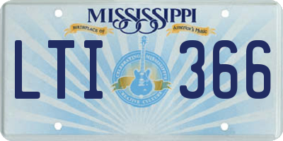 MS license plate LTI366