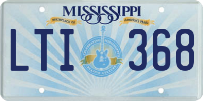 MS license plate LTI368