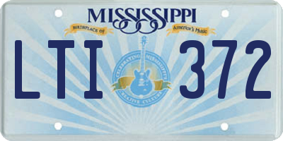 MS license plate LTI372
