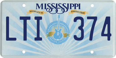 MS license plate LTI374