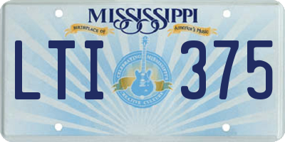 MS license plate LTI375