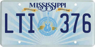 MS license plate LTI376
