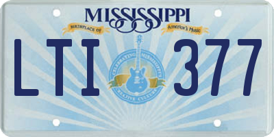 MS license plate LTI377