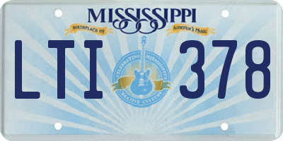 MS license plate LTI378