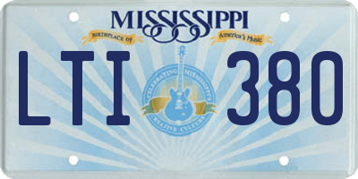 MS license plate LTI380